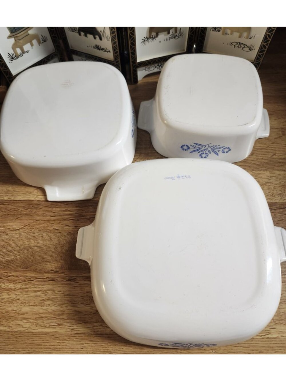 CorningWare Set of 3 Cornflower Blue Casserole Dishes w/Pyrex Lids Vintage - Picture 14 of 16